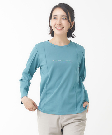 ピンタック クルーネック Tシャツ【接触冷感】