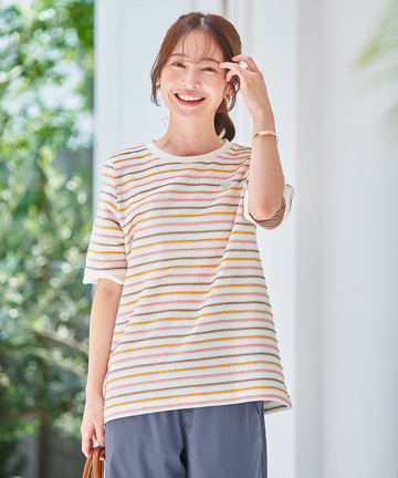 ジャカード ボーダー Tシャツ