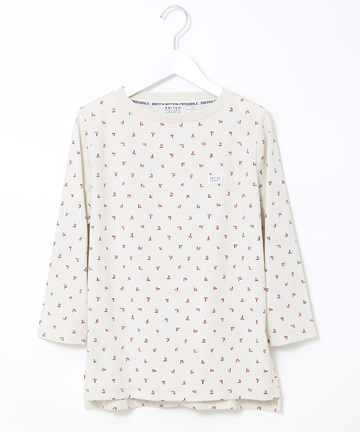 幾何学プリント 7分袖 Tシャツ【吸汗速乾】