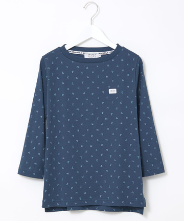 幾何学プリント 7分袖 Tシャツ【吸汗速乾】