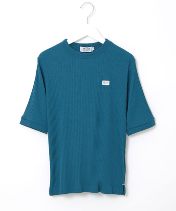 地柄 5分袖 カットソー