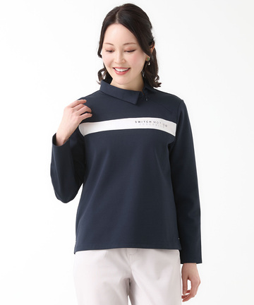 ストレッチポンチ 襟デザイン カットソー