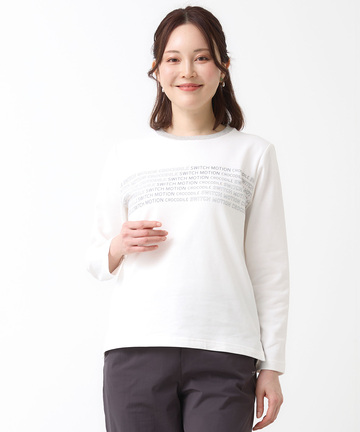 裏毛 ロゴプリント クルーネック カットソー