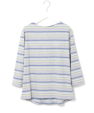 スノーコットン ボーダー 七分袖 Tシャツ【接触冷感】