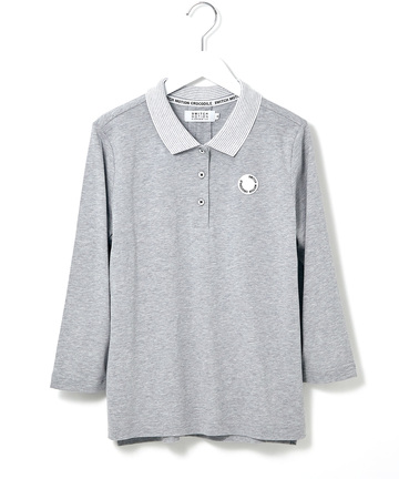 スノーコットン 鹿の子 七分袖 ポロシャツ【接触冷感】