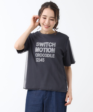スムース チュール レイヤード風 Tシャツ