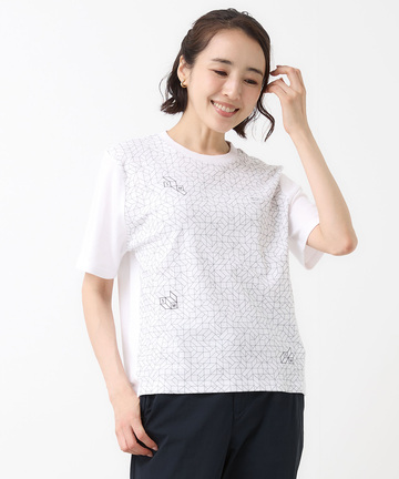 スムース 幾何学 ロゴプリント Tシャツ