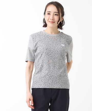 スムース 幾何学 ロゴプリント Tシャツ