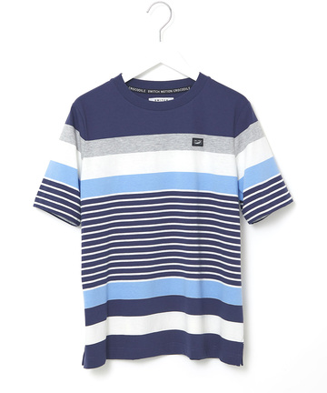 スノーコットン 天竺 パネルボーダー Tシャツ【接触冷感】