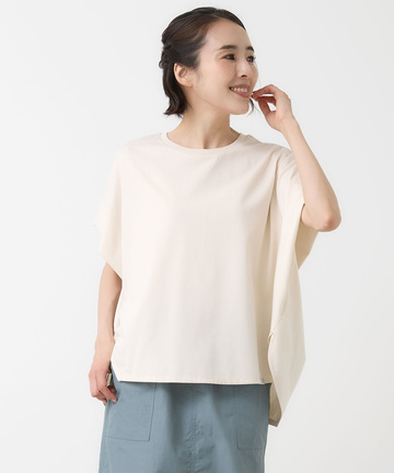 プレーティング天竺 ドルマンスリーブ Tシャツ【接触冷感】