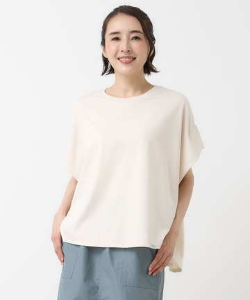 プレーティング天竺 ドルマンスリーブ Tシャツ【接触冷感】