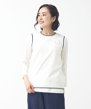 ロゴサークル  ニット ベスト【手洗いOK】