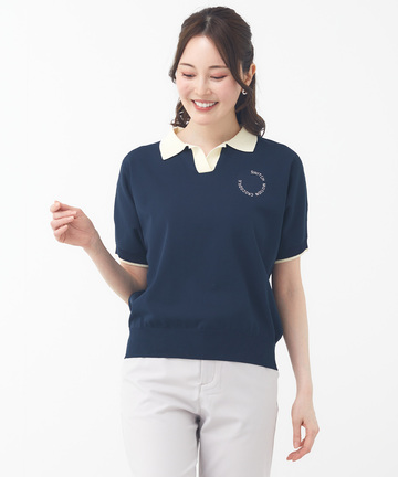 スキッパー ニット ポロシャツ【ZERO POLO】