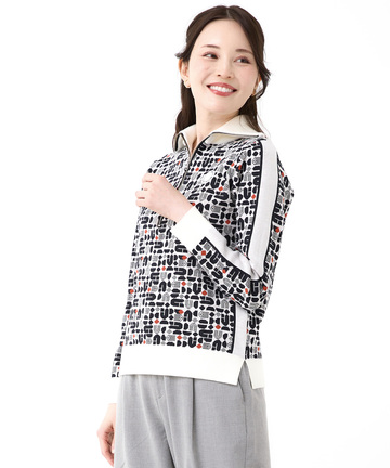 モノグラム ハーフジップ プルオーバー ニット