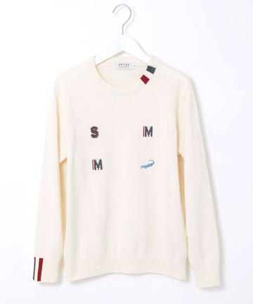 ロゴ クルーネック ニット【日本製】