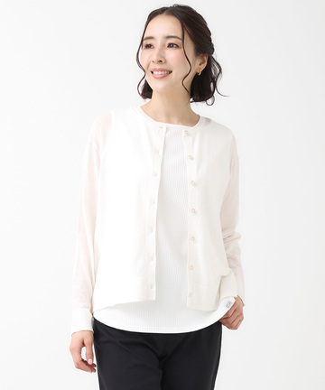 クルーネック カーディガン【手洗いOK】