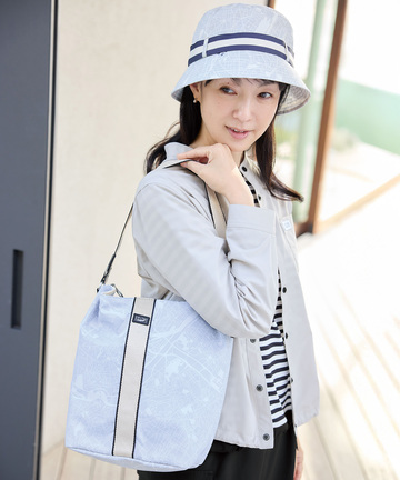 マップ柄プリント バケット バッグ