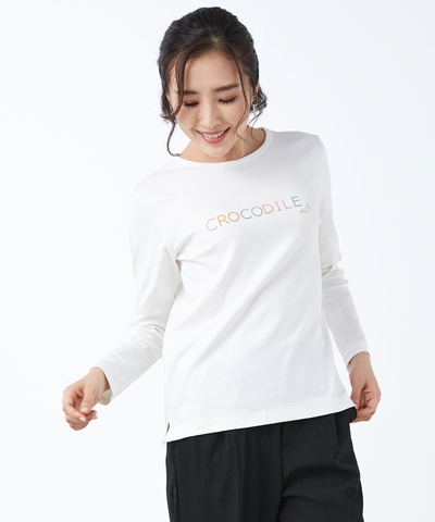 ロゴプリント  クルーネック カットソー