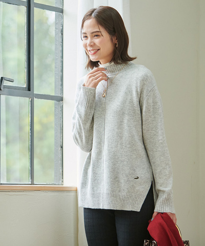 サイドスリット アイレット ニット【オンラインショップ限定】【手洗いOK】