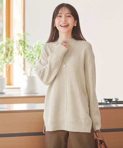 サイドスリット アイレット ニット【オンラインショップ限定】【手洗いOK】