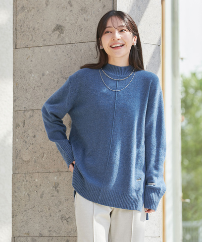 サイドスリット アイレット ニット【オンラインショップ限定】【手洗いOK】