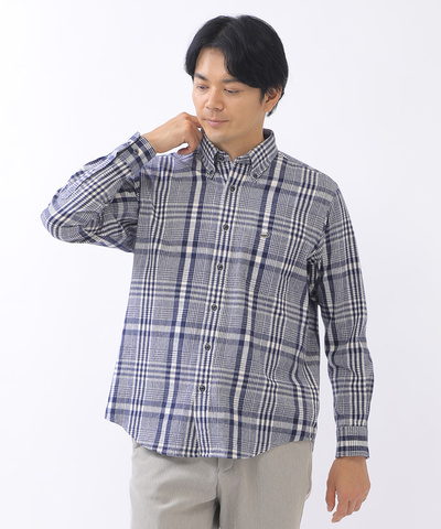シャギー 2トーンチェックシャツ【日本製生地】