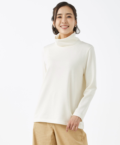 フリース Aライン ハイネックプルオーバー