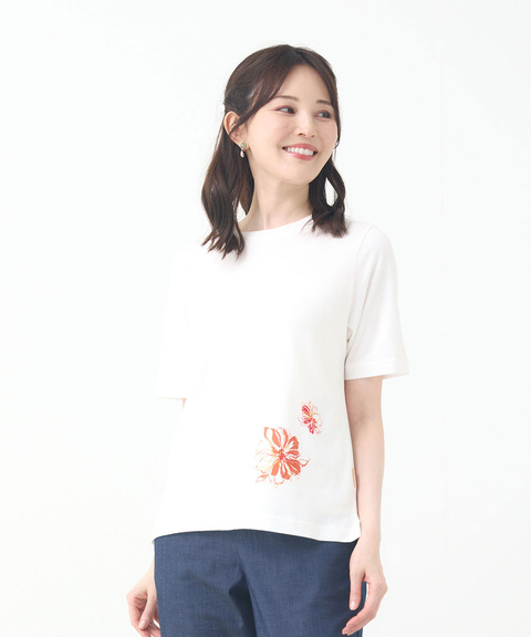 レディース 花柄 プリント Tシャツ通販 [0102-53228
