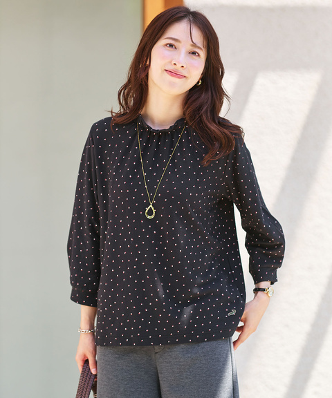 レディース 幾何学模様 ギャザー カットソー通販 [0102-55218