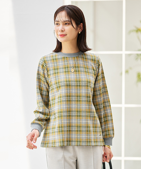 レディース チェック柄 リブ配色 プルオーバー通販 [0102-55226