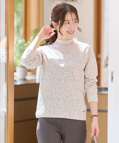 レディース 花柄プリント ハイネック プルオーバー通販 [0102-55232