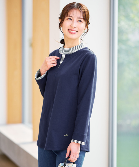 レディース レイヤード モックネック チュニック【オンラインショップ