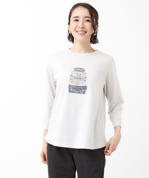プリント 七分袖 Tシャツ