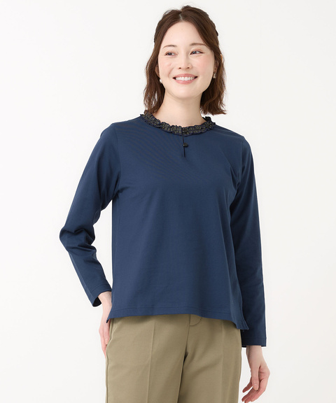 フリル襟 長袖 Tシャツ