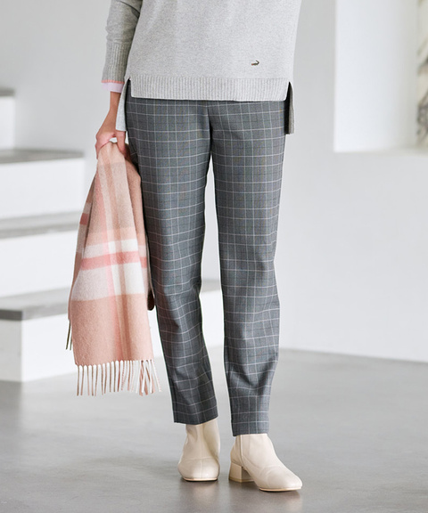 ANATOMICA チェック柄ウールスラックス 36 ANATOMICA チェック柄ウール