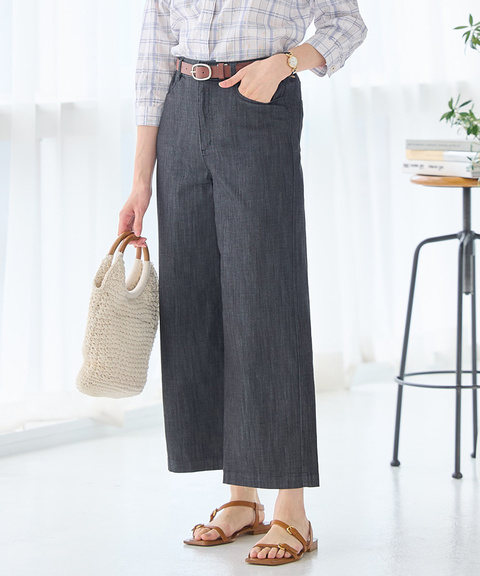 ブリーズデニム 【ワイド9分丈】【接触冷感】