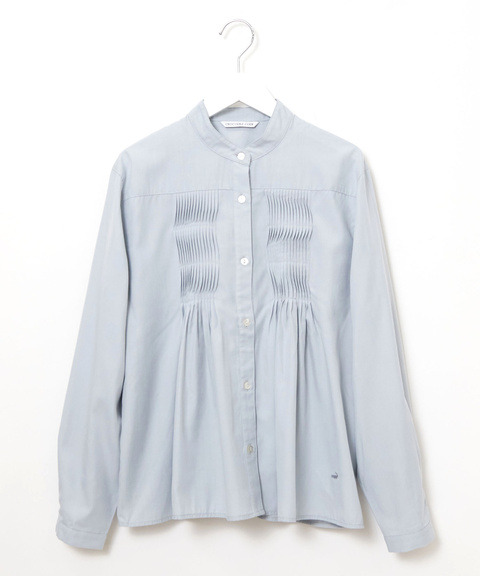 レディース バンドカラー ピンタック ブラウス通販 [0201-55162