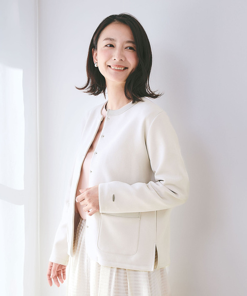 レディース スナップボタン ノーカラー カーディガン通販 [0202-51253