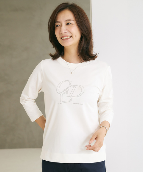 レディース チェーンデザイン ロゴプリント Tシャツ通販 [0202-55252