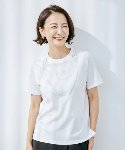 新品未使用タグ付き　クールカレアンの 半袖Tシャツ レディース ネックレスプリント 半袖 Tシャツ通販 [0202-63260