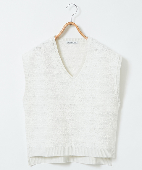 レディース ツイードライク Vネック ベスト通販 [0203-41351