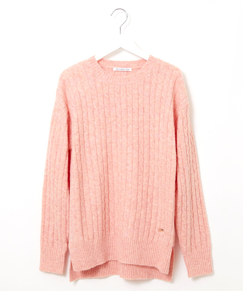 レディース ウールブレンド ケーブル柄 ニット【手洗いOK】通販 [0203