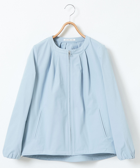 レディース ノーカラー ギャザー ブルゾン通販 [0204-41452