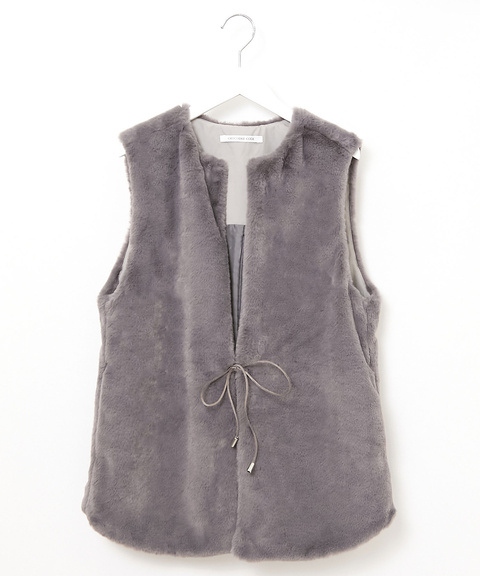 レディース ボア リボン付き ジレ通販 [0204-45455] - クロコダイル