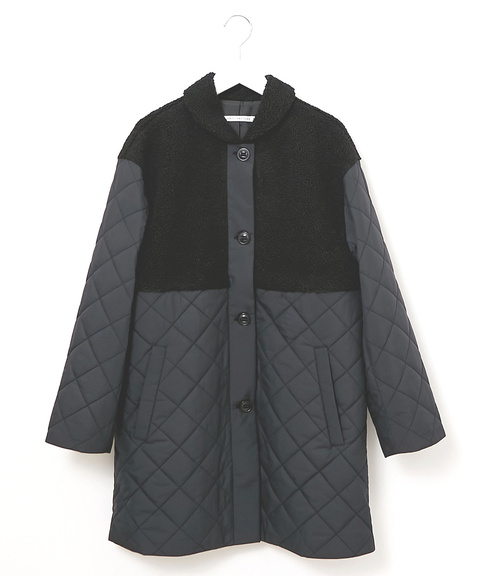 レディース ボア切り替えキルト コート通販 [0204-47450