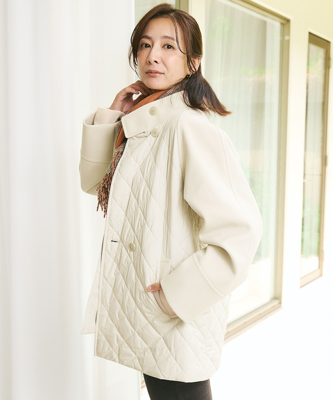 レディース 異素材 中綿キルティング ジャケット通販 [0204-57452