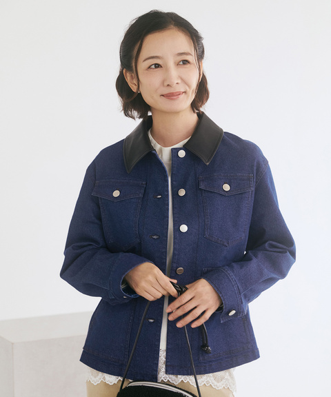 レディース 2WAY襟 デニム ジャケット【手洗いOK】通販 [0204-65456