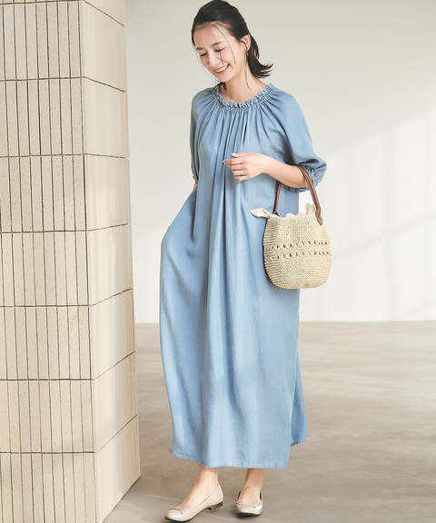 コットンデニムワンピース ZARA ザラ【新品タグ付き】デニムワンピース デニムコート L LL