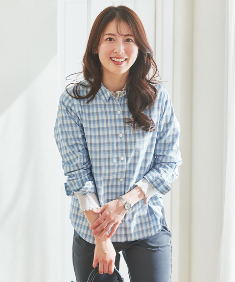 レディース ノンアイロン チェック柄 シャツ【シワになりにくい