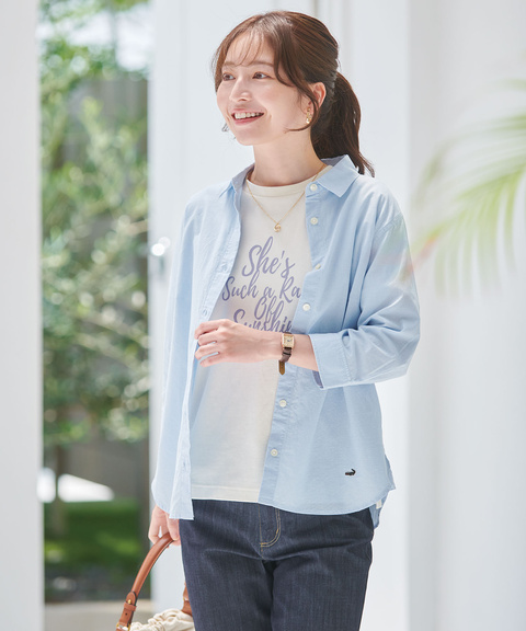 レディース ドビー素材 七分袖 ブラウス通販 [0301-53111